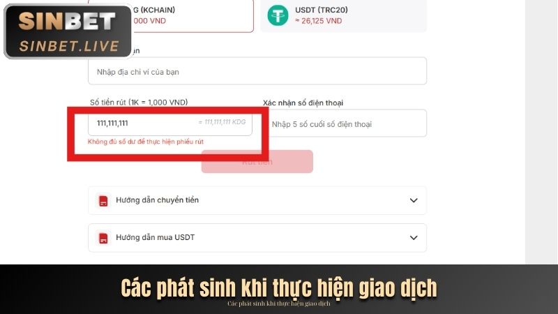 rút tiền sinbet 18 cac phat sinh khi thuc hien giao dich