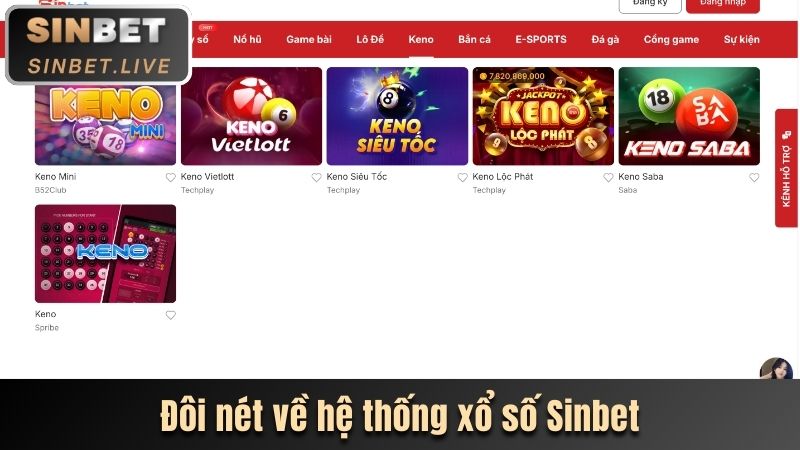 doi net ve he thong xo so sinbet
