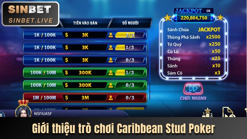 gioi thieu so luoc ve game caribbean stud poker